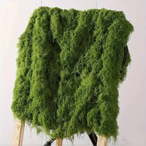 NEW ANTHROPOLOGIE TERRAIN Green Faux Moss Floral Plant Sheet Mat Rug DIY Decor